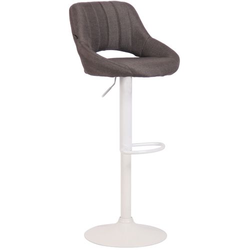 Tabouret De Bar Milet En Tissu Et Pied Métal Gris Foncé/blanc