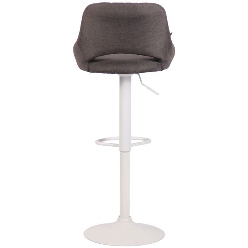Tabouret De Bar Milet En Tissu Et Pied Métal Gris Foncé/blanc