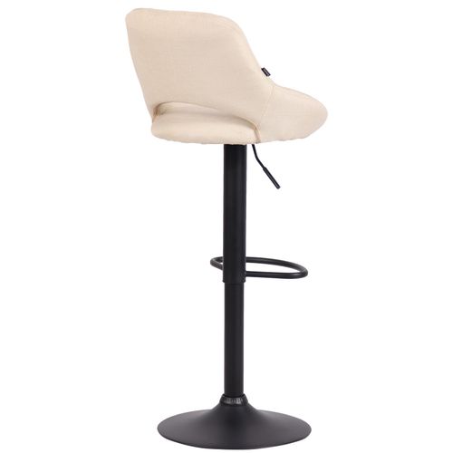 Tabouret De Bar Milet En Tissu Et Pied Métal Crème/noir