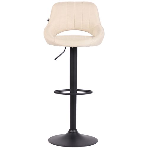Tabouret De Bar Milet En Tissu Et Pied Métal Crème/noir
