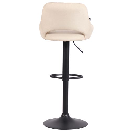 Tabouret De Bar Milet En Tissu Et Pied Métal Crème/noir