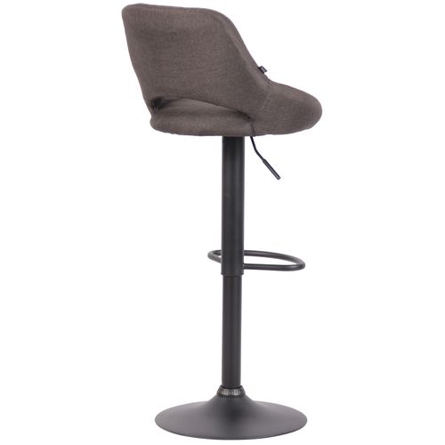 Tabouret De Bar Milet En Tissu Et Pied Métal Gris Foncé/noir