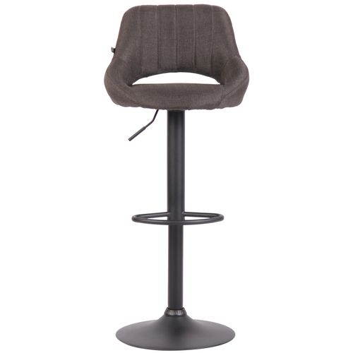 Tabouret De Bar Milet En Tissu Et Pied Métal Gris Foncé/noir