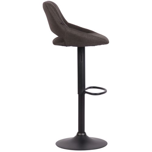 Tabouret De Bar Milet En Tissu Et Pied Métal Gris Foncé/noir