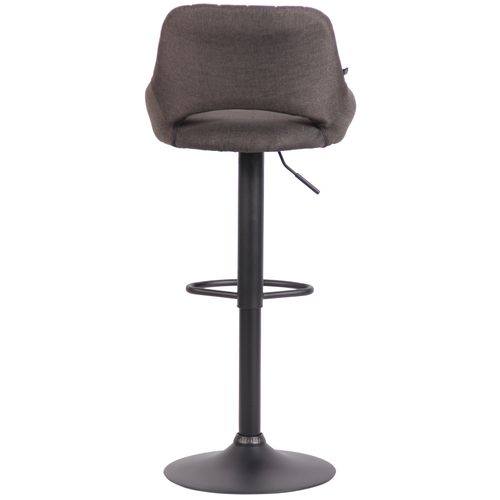 Tabouret De Bar Milet En Tissu Et Pied Métal Gris Foncé/noir
