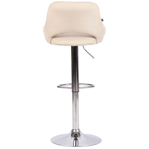 Tabouret De Bar Milet En Tissu Et Pied Métal Crème/chrome