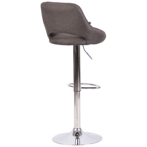 Tabouret De Bar Milet En Tissu Et Pied Métal Gris Foncé/chrome