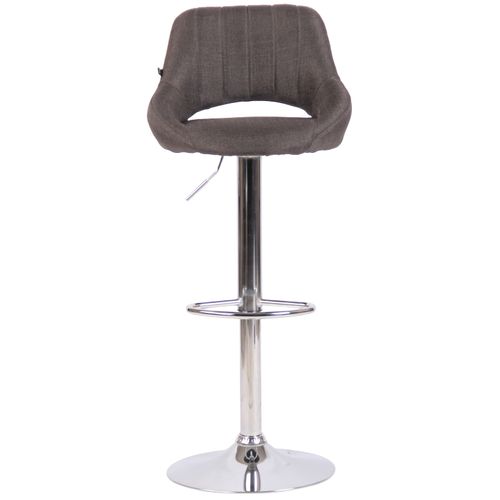 Tabouret De Bar Milet En Tissu Et Pied Métal Gris Foncé/chrome