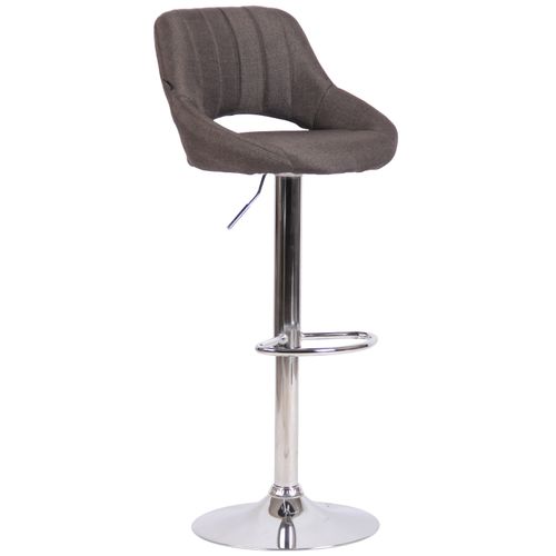 Tabouret De Bar Milet En Tissu Et Pied Métal Gris Foncé/chrome