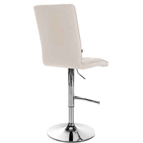 Tabouret De Bar Peking En Tissu Réglable Et Pivotant Crème/chrome