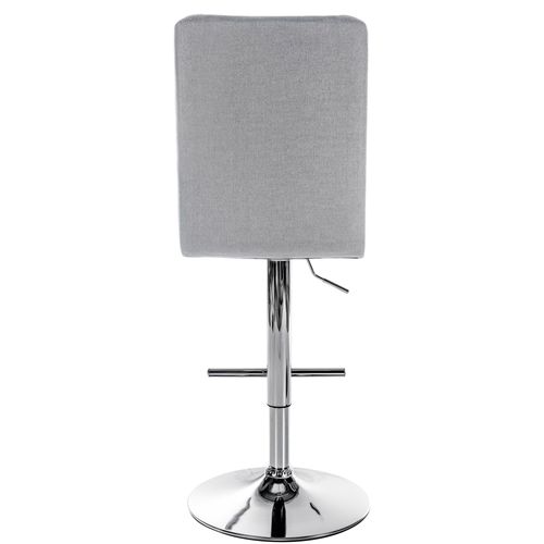 Tabouret De Bar Peking En Tissu Réglable Et Pivotant Gris Clair/chrome