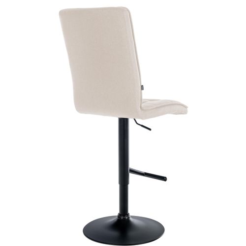 Tabouret De Bar Peking En Tissu Réglable Et Pivotant Crème/noir