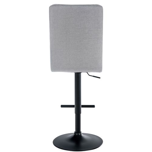 Tabouret De Bar Peking En Tissu Réglable Et Pivotant Gris Clair/noir