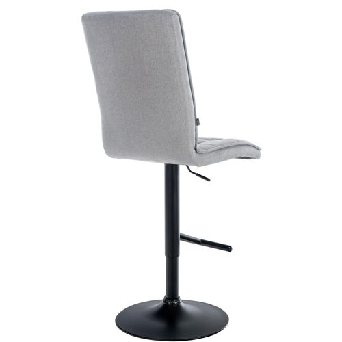 Tabouret De Bar Peking En Tissu Réglable Et Pivotant Gris Clair/noir