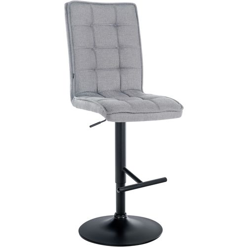 Tabouret De Bar Peking En Tissu Réglable Et Pivotant Gris Clair/noir