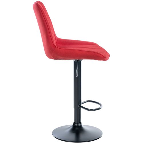 Tabouret De Bar Toni En Tissu Pied Trompette En Métal Rouge/noir