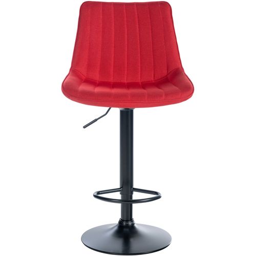 Tabouret De Bar Toni En Tissu Pied Trompette En Métal Rouge/noir