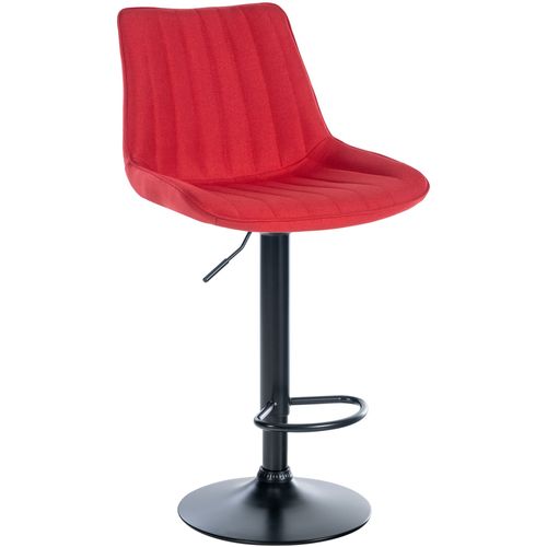 Tabouret De Bar Toni En Tissu Pied Trompette En Métal Rouge/noir