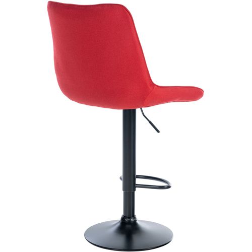Tabouret De Bar Toni En Tissu Pied Trompette En Métal Rouge/noir