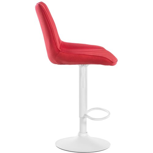 Tabouret De Bar Toni En Tissu Pied Trompette En Métal Rouge/blanc