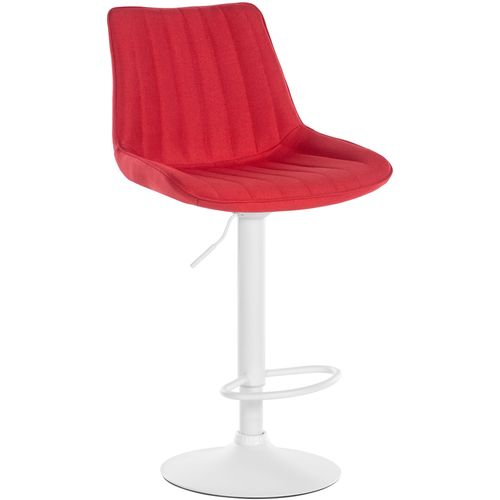 Tabouret De Bar Toni En Tissu Pied Trompette En Métal Rouge/blanc