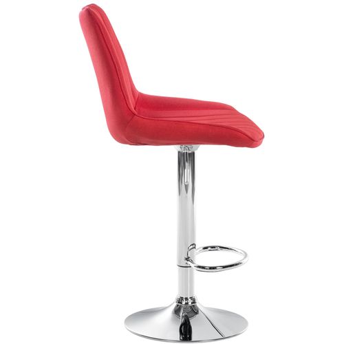Tabouret De Bar Toni En Tissu Pied Trompette En Métal Rouge/chrome