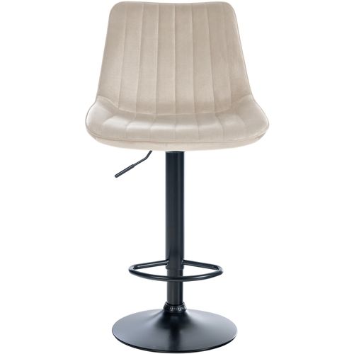 Tabouret De Bar Toni En Velours Pied Trompette En Métal Crème/noir