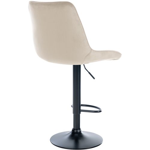 Tabouret De Bar Toni En Velours Pied Trompette En Métal Crème/noir