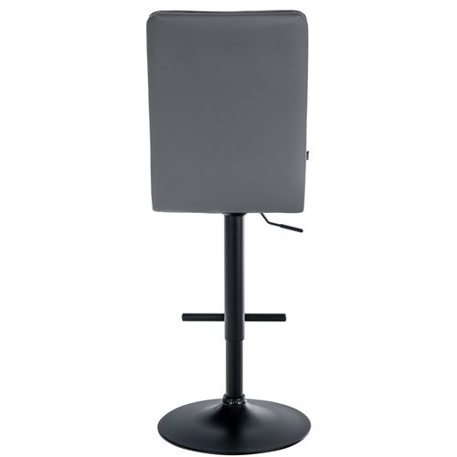 Tabouret De Bar Peking En Similicuir Réglable Et Pivotant Gris/noir