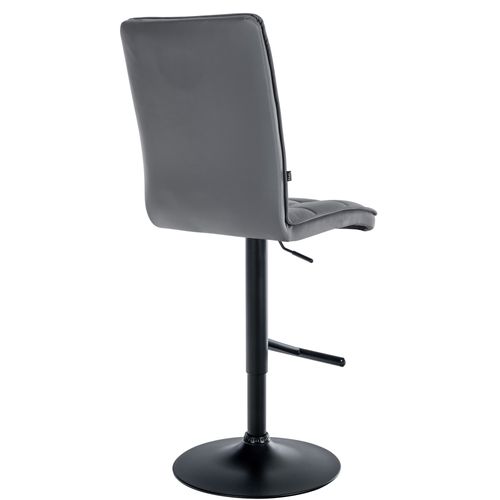 Tabouret De Bar Peking En Similicuir Réglable Et Pivotant Gris/noir