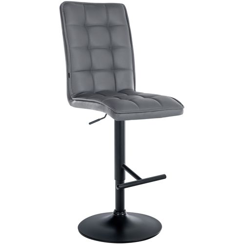 Tabouret De Bar Peking En Similicuir Réglable Et Pivotant Gris/noir