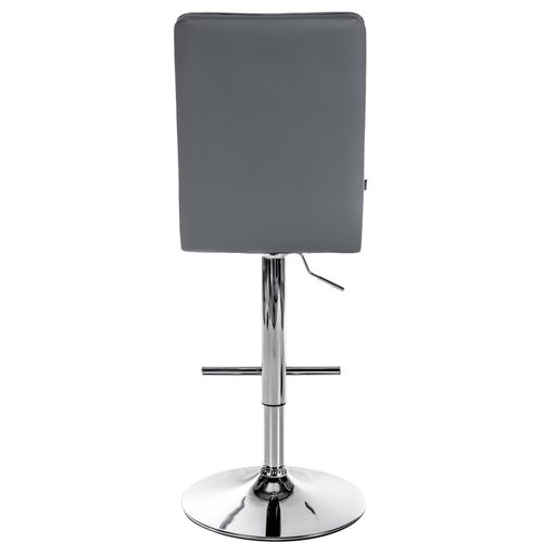Tabouret De Bar Peking En Similicuir Réglable Et Pivotant Gris/chrome