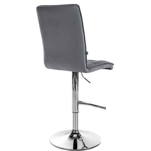 Tabouret De Bar Peking En Similicuir Réglable Et Pivotant Gris/chrome