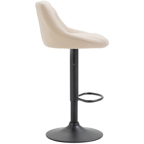Tabouret De Bar Lazio En Similicuir Avec Pied En Métal Crème/noir
