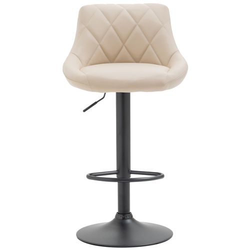 Tabouret De Bar Lazio En Similicuir Avec Pied En Métal Crème/noir