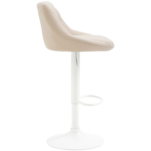 Tabouret De Bar Lazio En Similicuir Avec Pied En Métal Crème/blanc