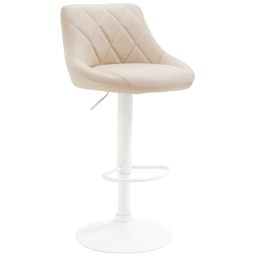 Tabouret De Bar Lazio En Similicuir Avec Pied En Métal Crème/blanc
