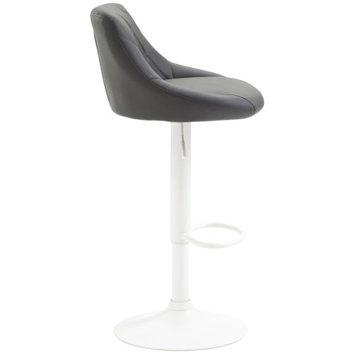 Tabouret De Bar Lazio En Similicuir Avec Pied En Métal Gris/blanc