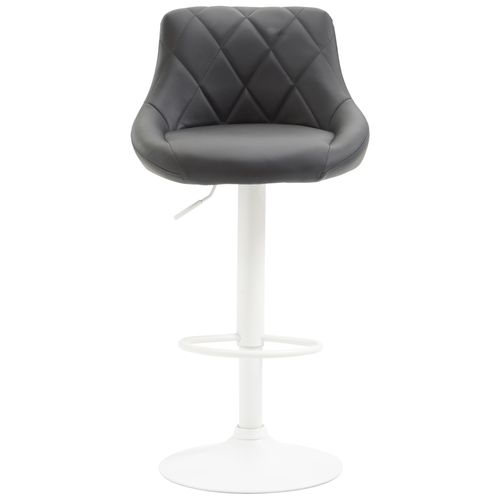 Tabouret De Bar Lazio En Similicuir Avec Pied En Métal Gris/blanc