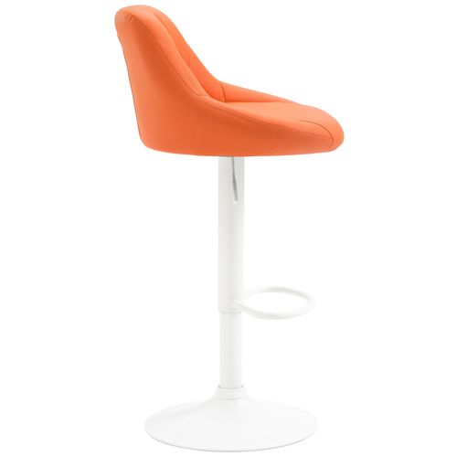 Tabouret De Bar Lazio En Similicuir Avec Pied En Métal Orange/blanc