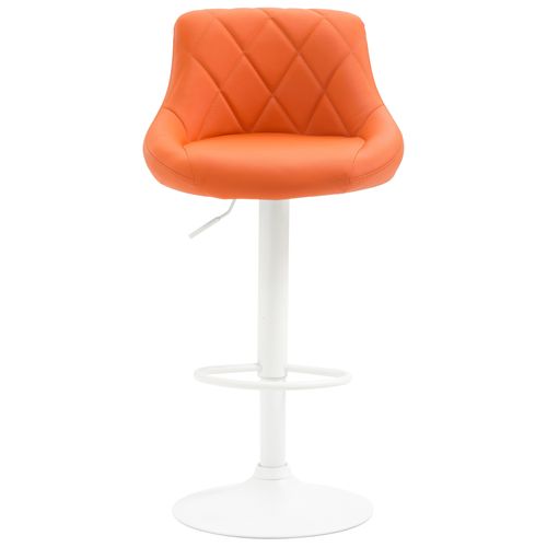 Tabouret De Bar Lazio En Similicuir Avec Pied En Métal Orange/blanc