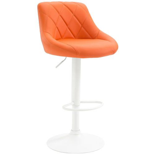 Tabouret De Bar Lazio En Similicuir Avec Pied En Métal Orange/blanc