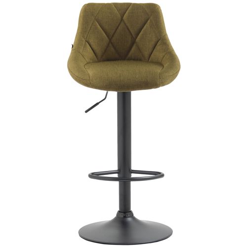 Tabouret De Bar Lazio En Tissu Hauteur Réglable Siège Pivotant Vert/noir