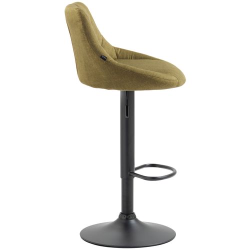Tabouret De Bar Lazio En Tissu Hauteur Réglable Siège Pivotant Vert/noir
