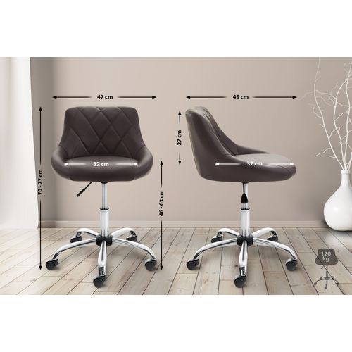 Tabouret De Travail Lazio Réglable En Hauteur Et Pivotant Marron/similicuir