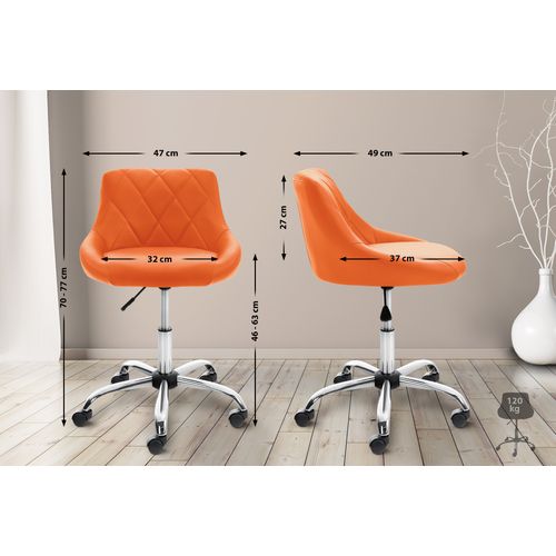 Tabouret De Travail Lazio Réglable En Hauteur Et Pivotant Orange/similicuir
