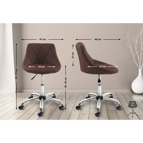 Tabouret De Travail Lazio Réglable En Hauteur Et Pivotant Marron/tissu