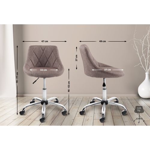 Tabouret De Travail Lazio Réglable En Hauteur Et Pivotant Taupe/tissu