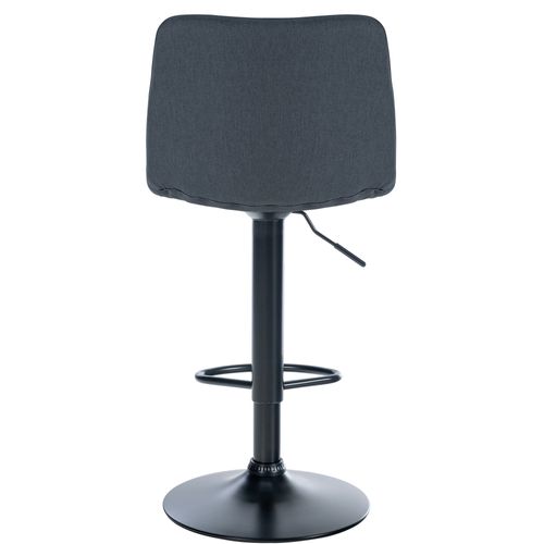 Tabouret De Bar Lex En Tissu Pied Trompette En Métal Gris Foncé/noir
