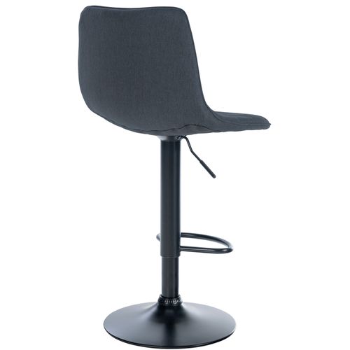 Tabouret De Bar Lex En Tissu Pied Trompette En Métal Gris Foncé/noir